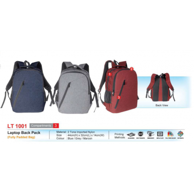 [Laptop Back Pack] Laptop Back Pack (Fully Padded Bag) - LT1001